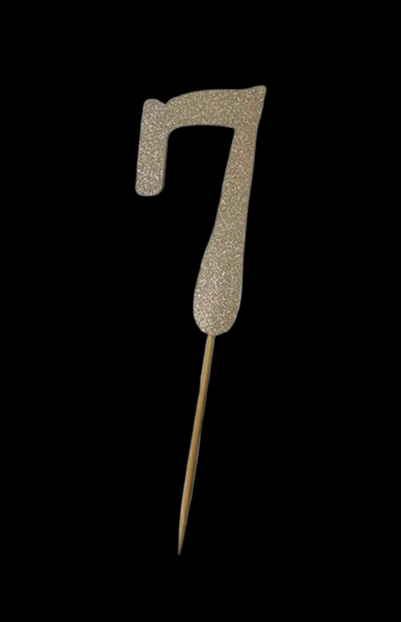 CAKE DECORATION TOPPER - NUMERO 7 GOLD