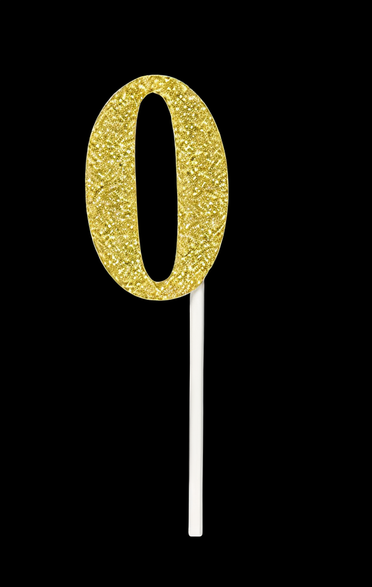 CAKE DECORATION TOPPER GOLD NUMBER