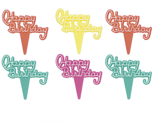 CAKE DECORATION - HAPPY BIRTHDAY PK6