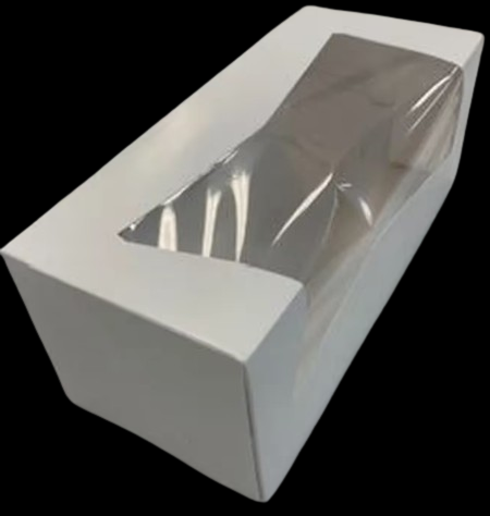 DES CAJA BIZCOCHO CON VENTANA RECTANGULAR 9 X 4 X 3.5