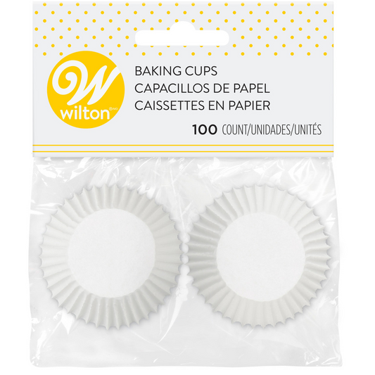 BAKING MINI MUFFIN CUPS DESECHABLE WHITE - PK100 1.25"