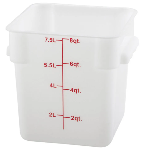 BOWL SOLO CUADRADO CON MEDIDA 8 QTS