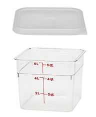 BOWL POLY CUADRADO CON TAPA 6 QTS