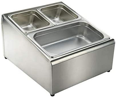 DISPENSER CONDIMENTO SS PARA BANDEJAS 1/6 1/3 (RACK SOLAMENTE, NO INCLUYE BANDEJAS)