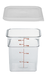 BOWL POLY CUADRADO CON TAPA 4 QTS