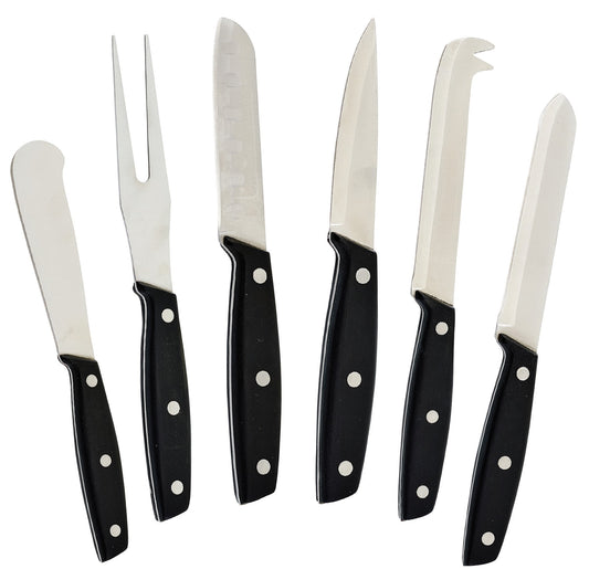 CHEESE KNIFE CABO NEGRO SET 6 PC