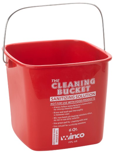 CUBO DE LIMPIEZA 6 QT ROJO