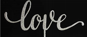CAKE DECORATION TOPPER - LOVE SILVER