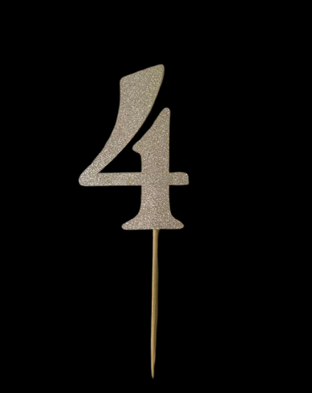 CAKE DECORATION TOPPER - NUMERO 4 GOLD