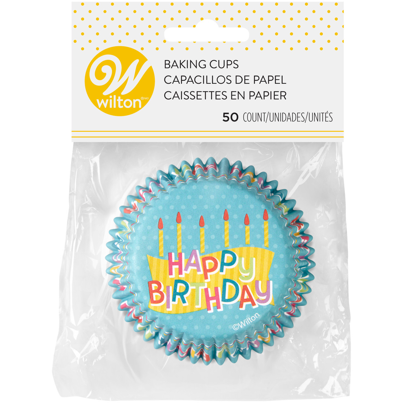 BAKING MUFFING CUPS DESECHABLE HAPPY BIRTHDAAY - PK50