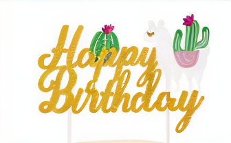 CAKE DECORATION TOPPER - HAPPY BIRTHDAY LLAMA