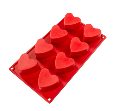MOLDE SILICONE CORAZON 8 CAVITY