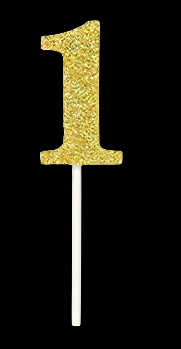 CAKE DECORATION TOPPER GOLD NUMBER