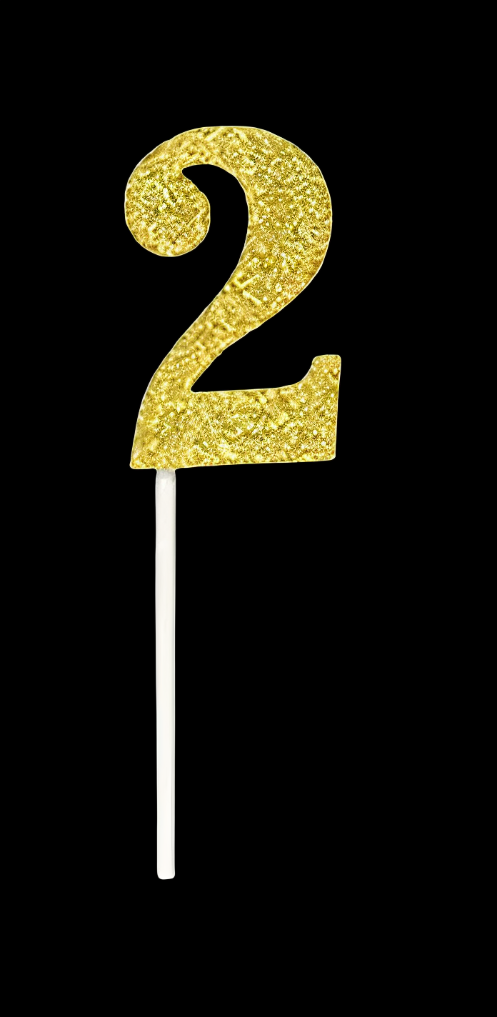 CAKE DECORATION TOPPER GOLD NUMBER