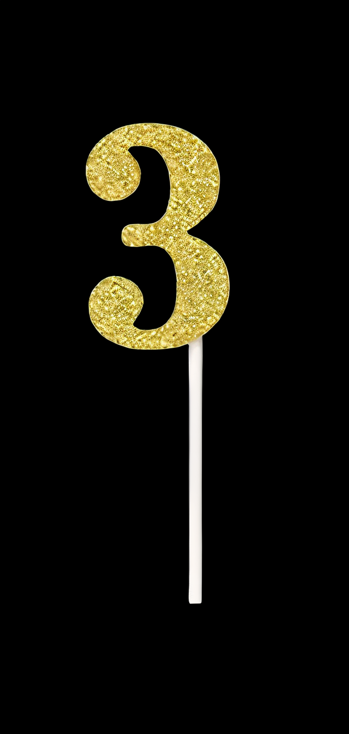 CAKE DECORATION TOPPER GOLD NUMBER