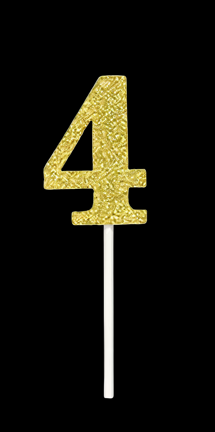 CAKE DECORATION TOPPER GOLD NUMBER
