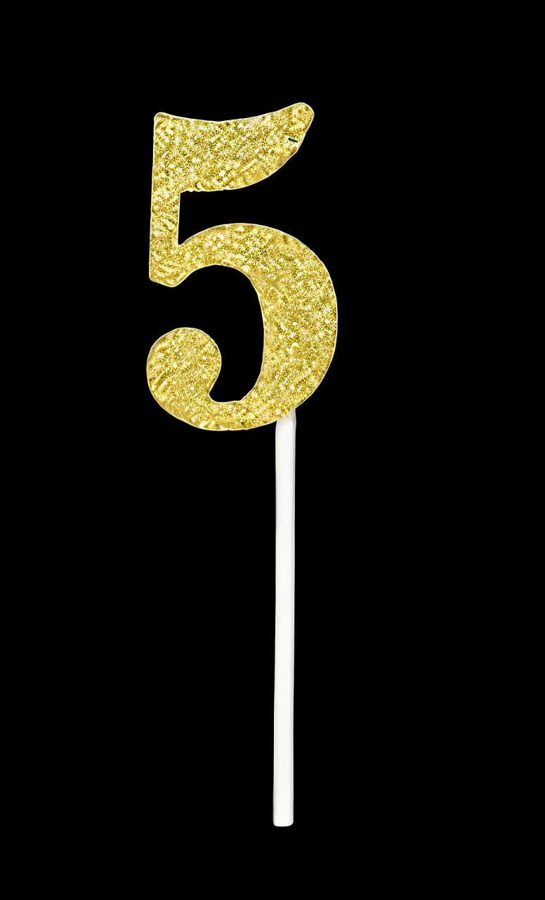 CAKE DECORATION TOPPER GOLD NUMBER