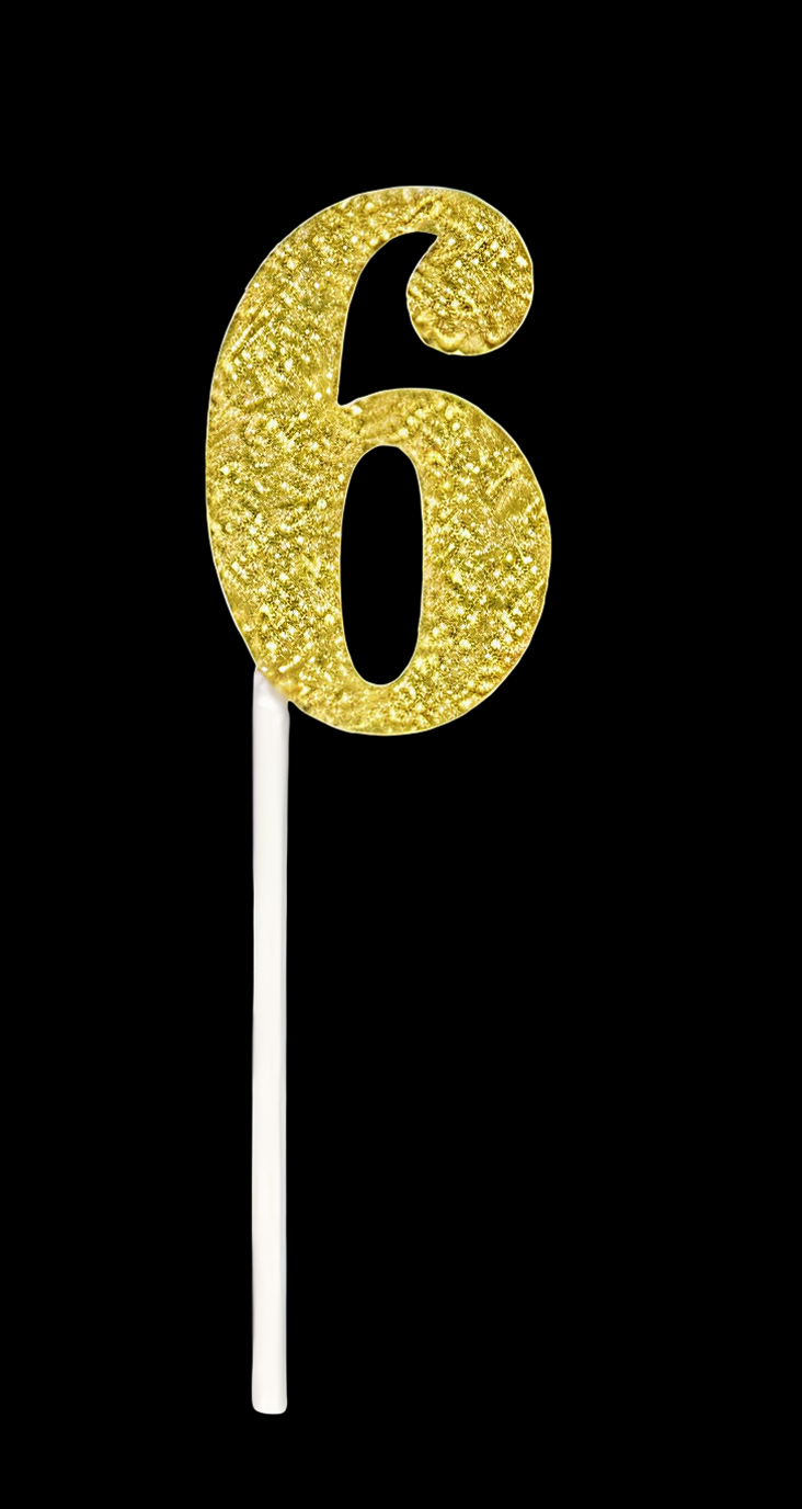 CAKE DECORATION TOPPER GOLD NUMBER