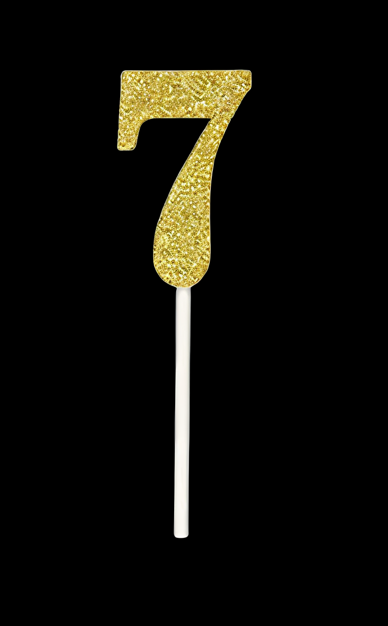 CAKE DECORATION TOPPER GOLD NUMBER
