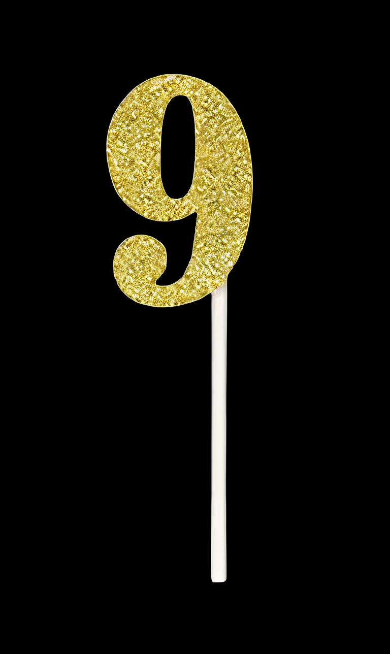 CAKE DECORATION TOPPER GOLD NUMBER
