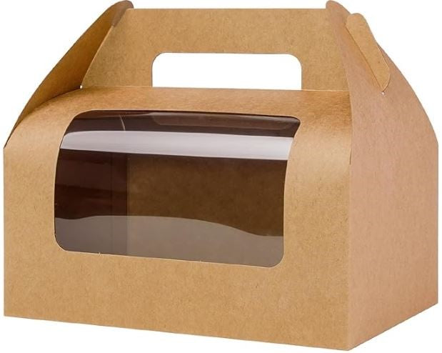 DES CAJA BIZCOCHO CON HANDLE / VENTANA 7" x 4" x 4"  KRAFT