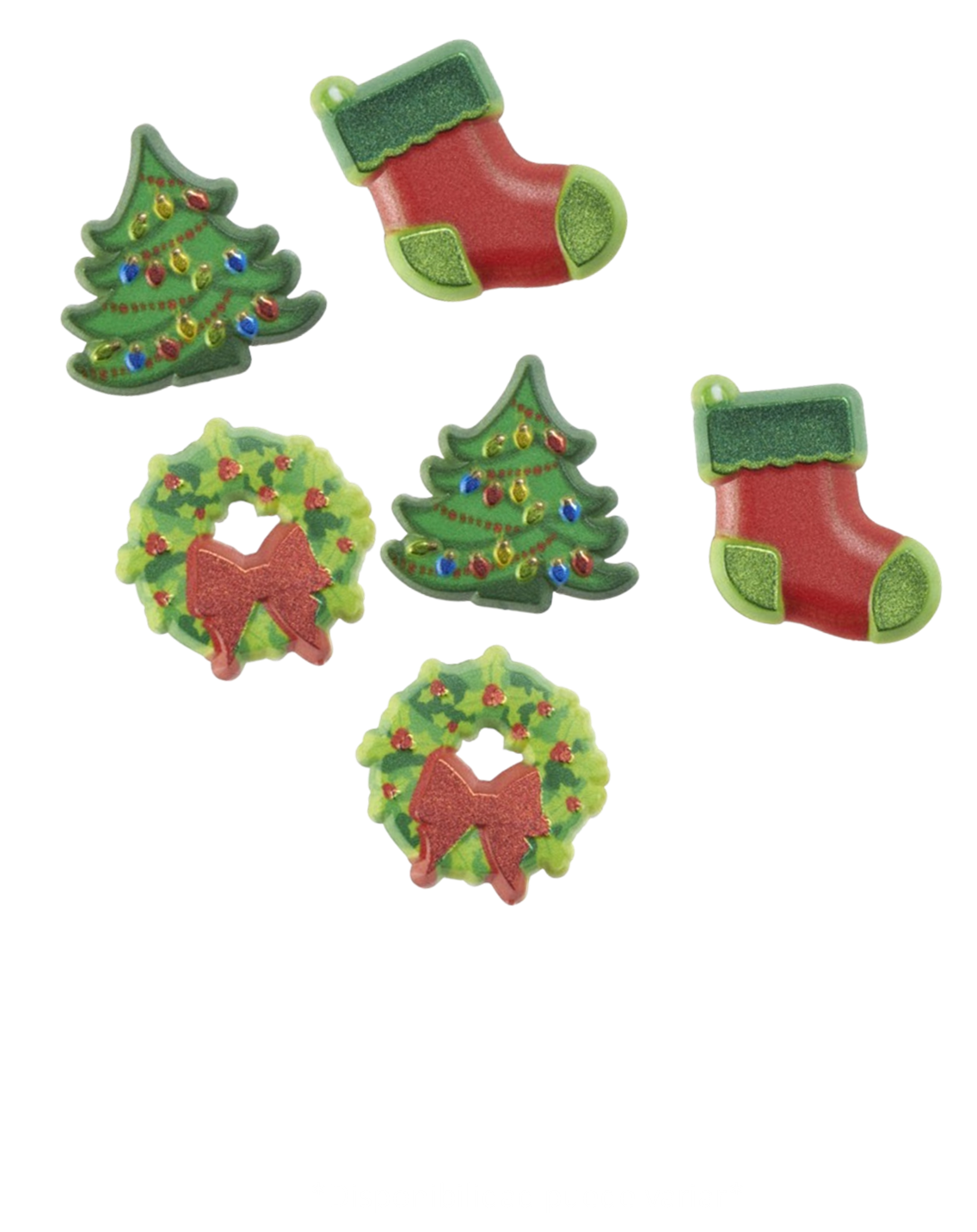 CAKE DECORATION - CHRISTMAS PK 6 PLASTICO