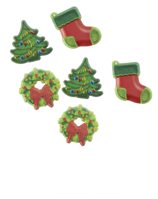 CAKE DECORATION - CHRISTMAS PK 6 PLASTICO