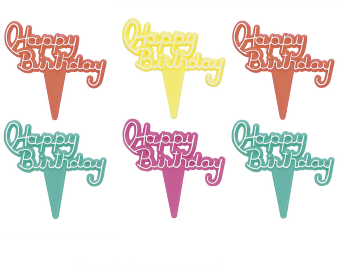 CAKE DECORATION - HAPPY BIRTHDAY PK6