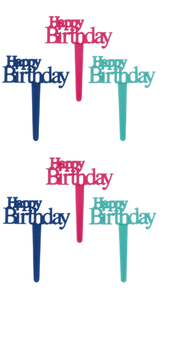 CAKE DECORATION - HAPPY BIRTHDAY PK6