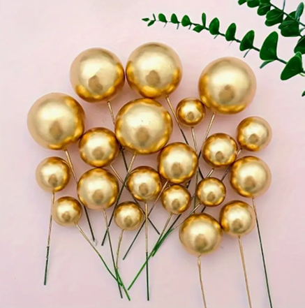 CAKE DECORATION - GLOBO DORADO