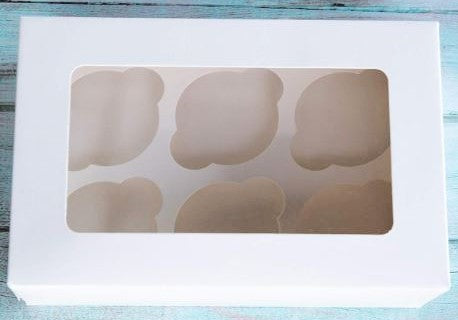 DES CAJA MUFFIN 6 INSERT C/ VENTANA / PARA 6 CUPCAKES 9.5 X 6.5 X 3