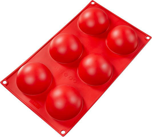 MOLDE SILICONE - HEMISPHERE 2.7 OZ 6 CAVITIES (2.76" X 1.38")