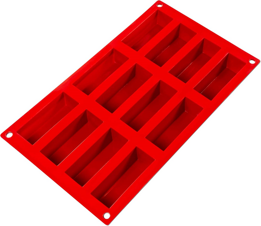 MOLDE SILICONE - RECTANGULAR 2.37 OZ - 12 CAVITIES (3.1" X 1.14" X 1.18")