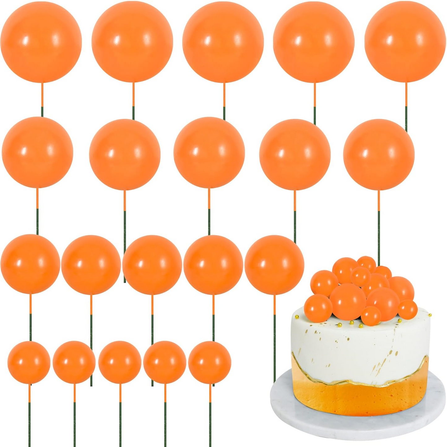 CAKE DECO -  GLOBO ORANGE