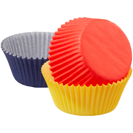 BAKING MUFFIN CUPS DESECHABLE PRIMARY COLORS - PK75