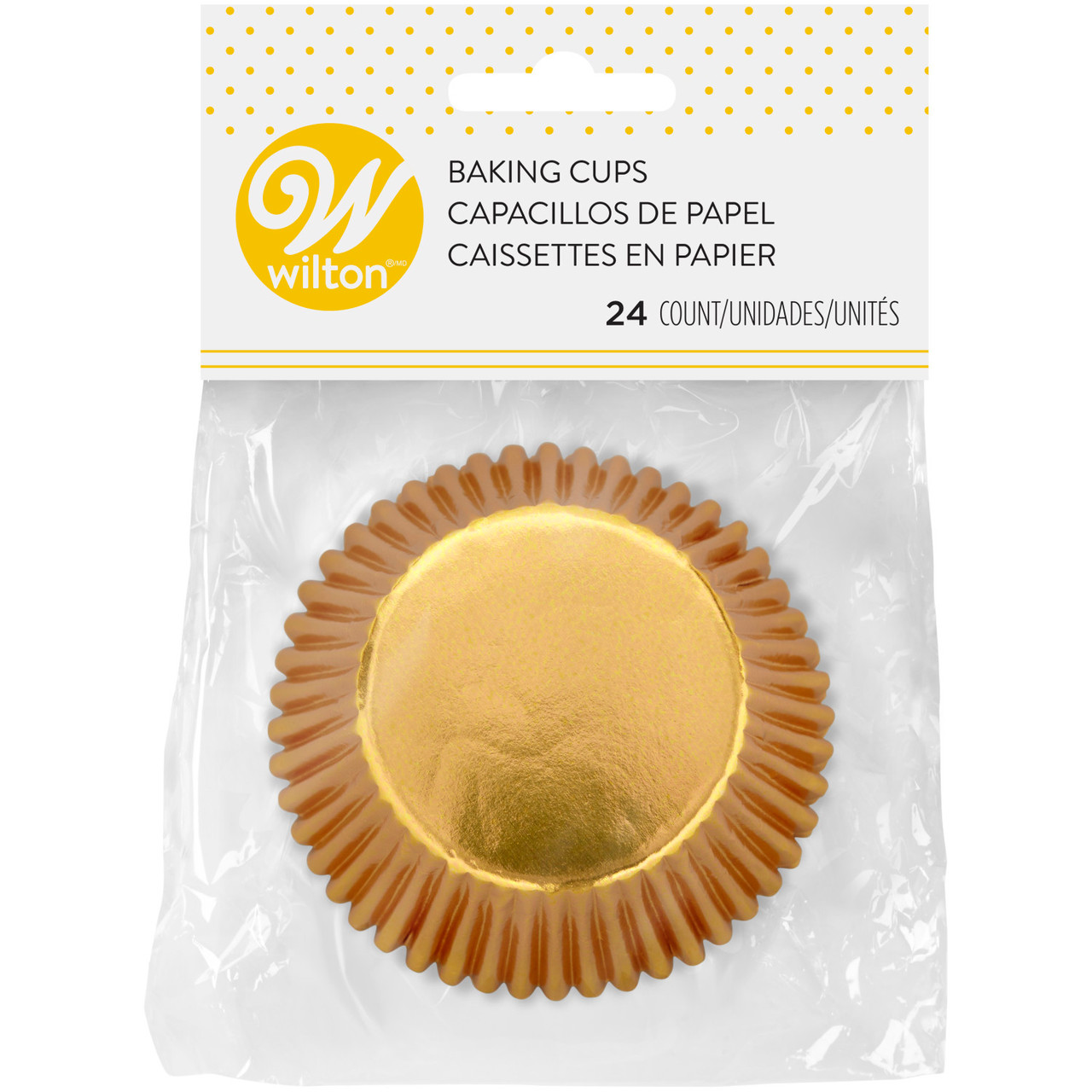 BAKING MUFFIN CUPS DESECHABLE GOLD FOIL -  PK24