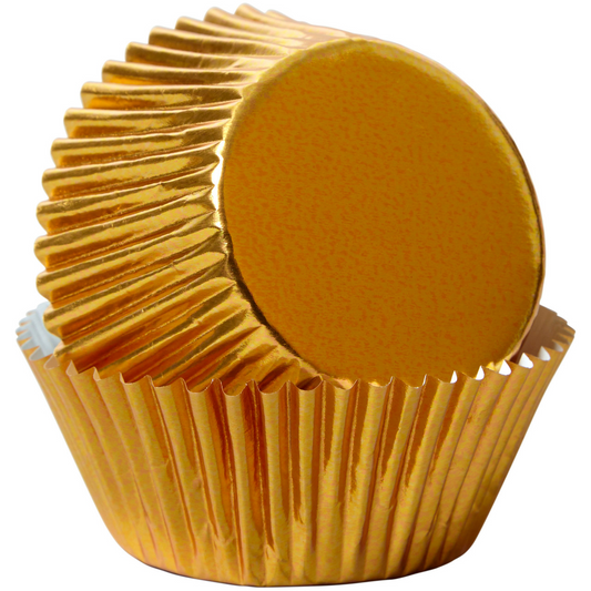 BAKING MUFFIN CUPS DESECHABLE GOLD FOIL -  PK24
