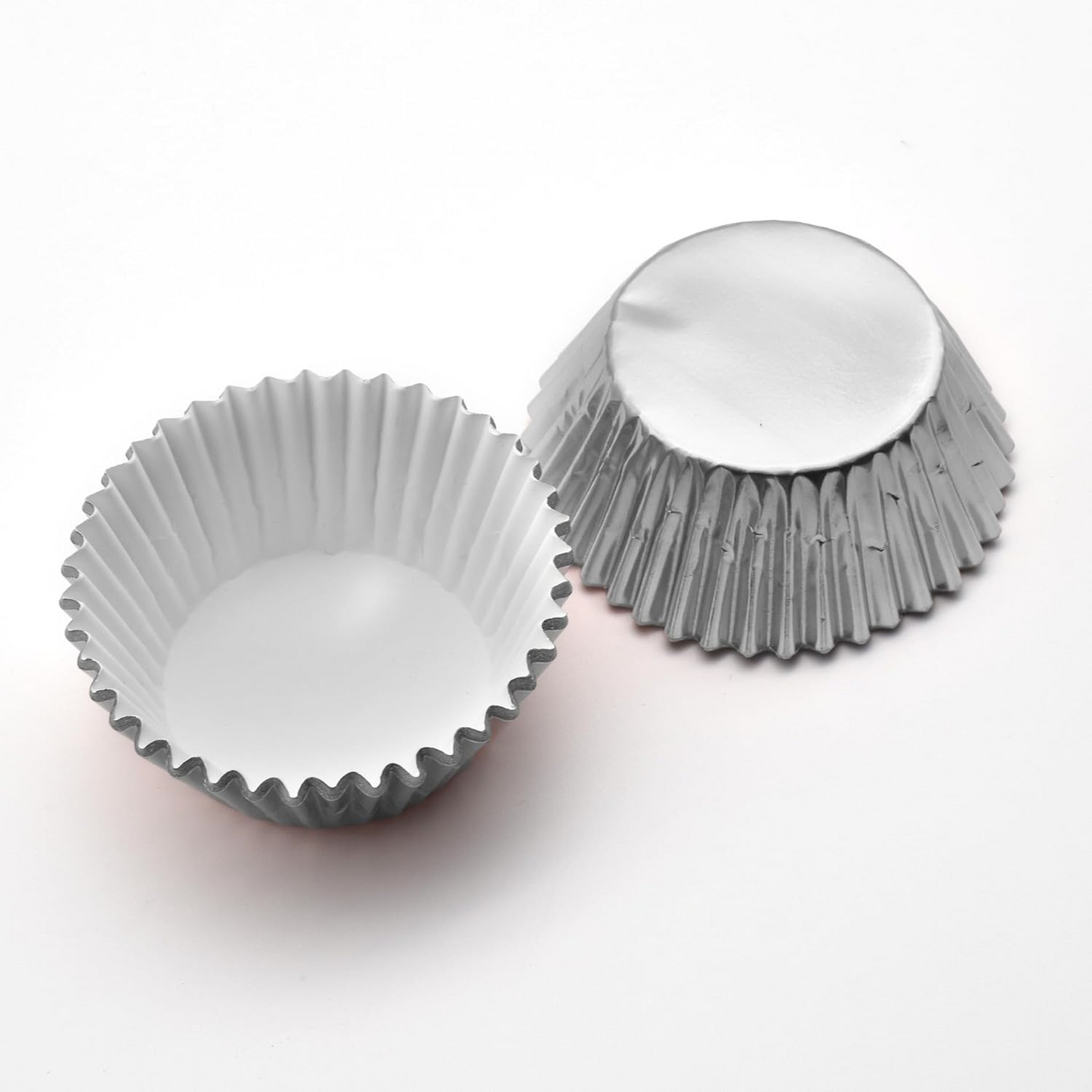 BAKING MUFFIN CUPS DESECHABLE SILVER FOIL - PK25