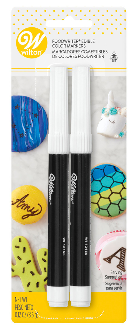 EDIBLE MARKERS BLACK - 2 PC