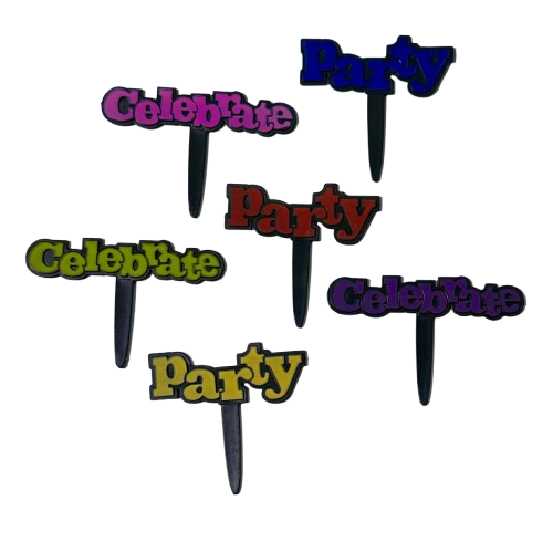 CAKE DECORATION CELEBRATE/PARTY - PK 6