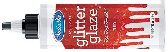 GLITTER GLAZE RED 8OZ SATIN ICE