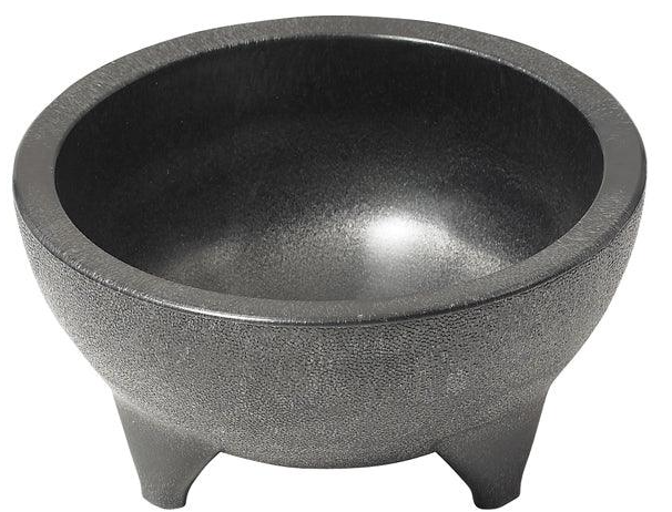 BOWL NEGRO PLASTICO 3 PATAS 56 OZ MOLCAJETE