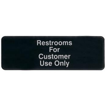 ROTULO 3X9 RESTROOMS FOR CUSTOMER ONLY