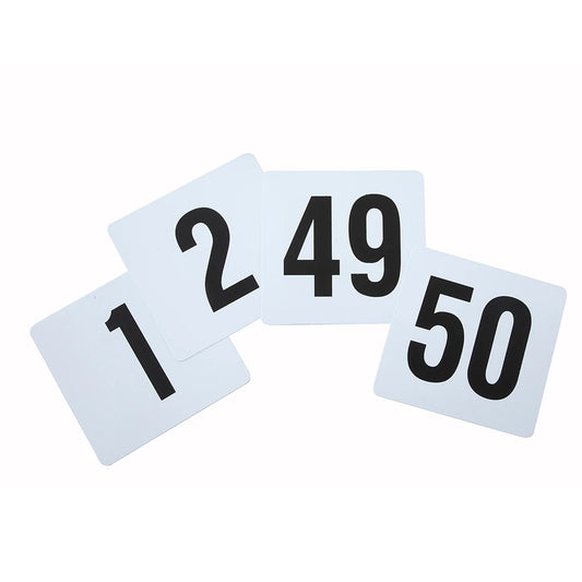 TABLE NUMBER CARDS 1-50